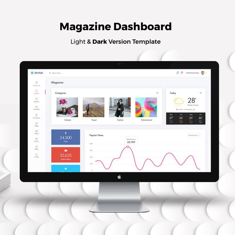 Magazine Admin Dashboard UI Elements - Features Image 1