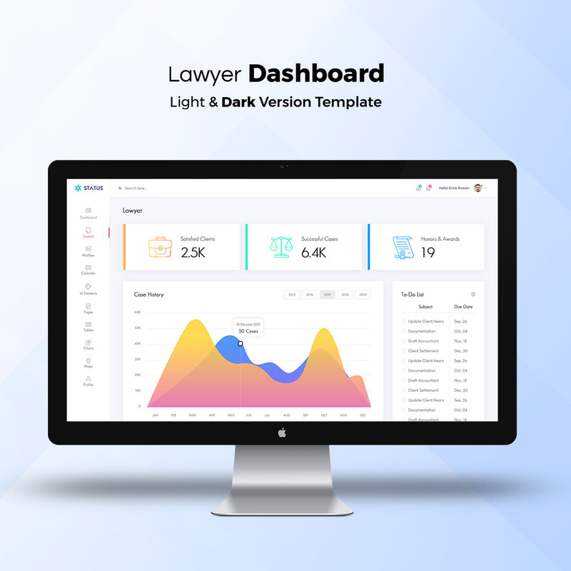 Lawyer Admin Dashboard UI Elements - Features Image 1