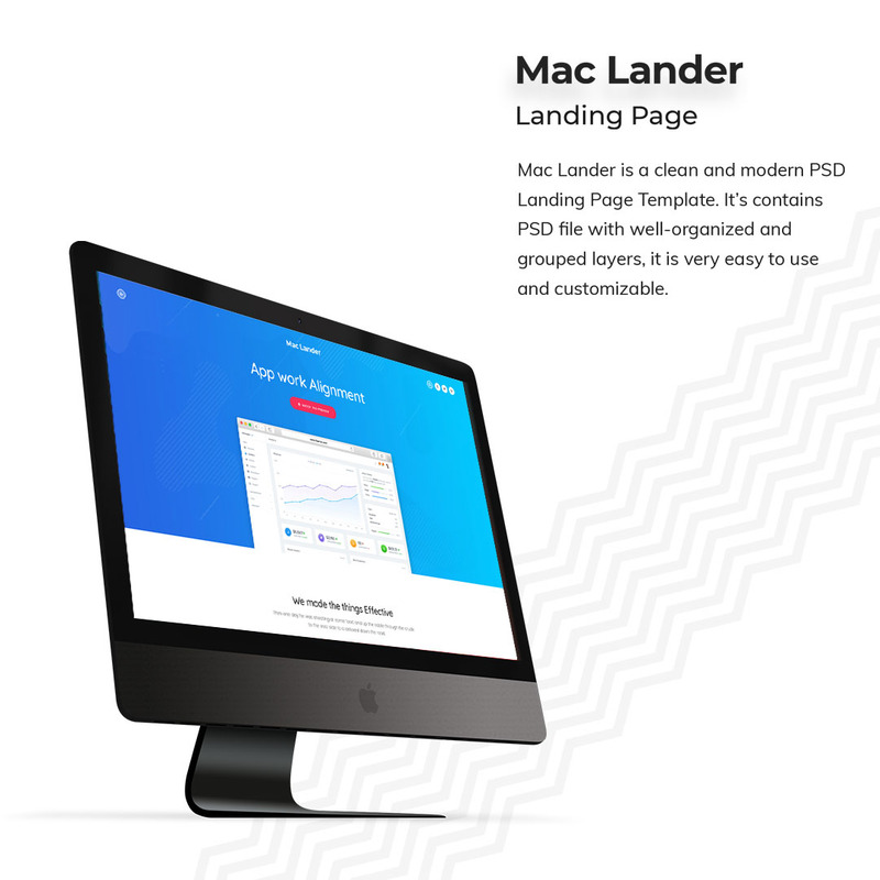 Mac App Landing Page PSD Template - Features Image 1