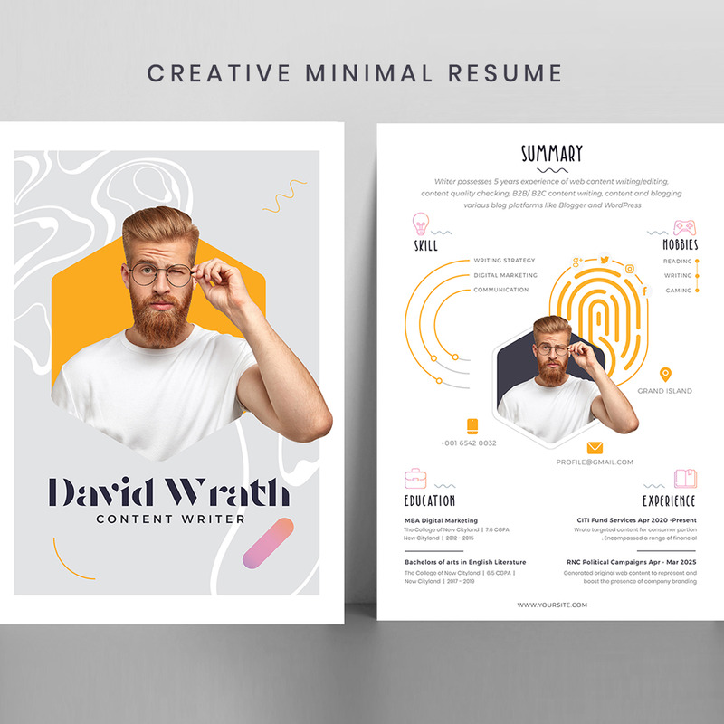 Quality Minimal CV Printable Resume Templates - Features Image 1
