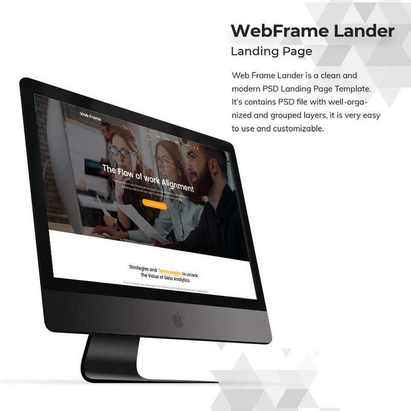 Modello PSD per pagina di destinazione Webdesign - Caratteristiche Immagine 1