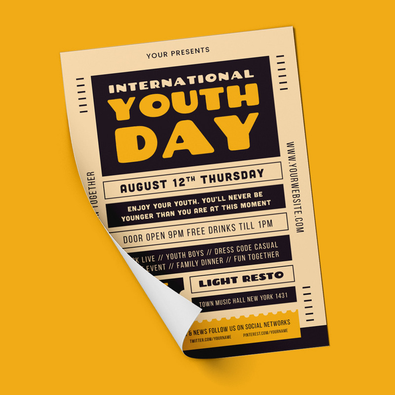 Internationella ungdomsdagen flygblad mall - Features Image 1