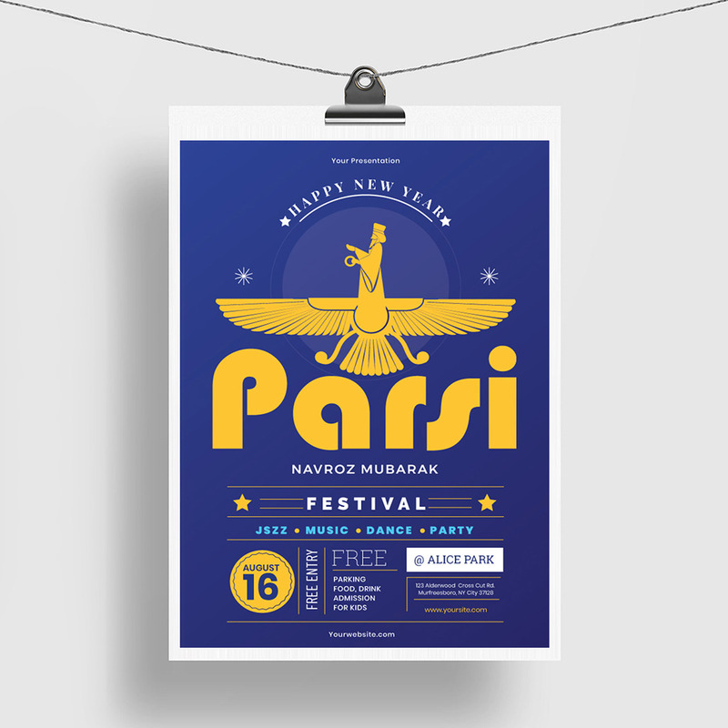 Modèle de Flyer de jour de l'an Parsi - Caractéristiques de l’image 1