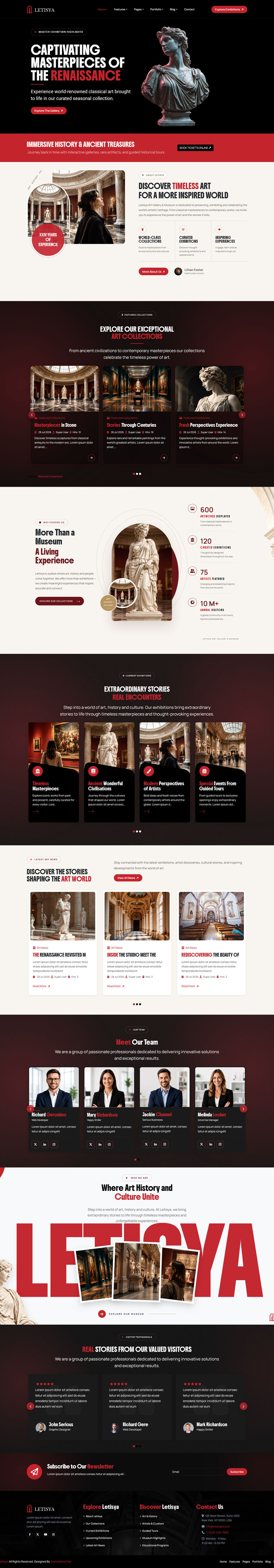 Modello Joomla per galleria d'arte e museo Letisya - Caratteristiche Immagine 1