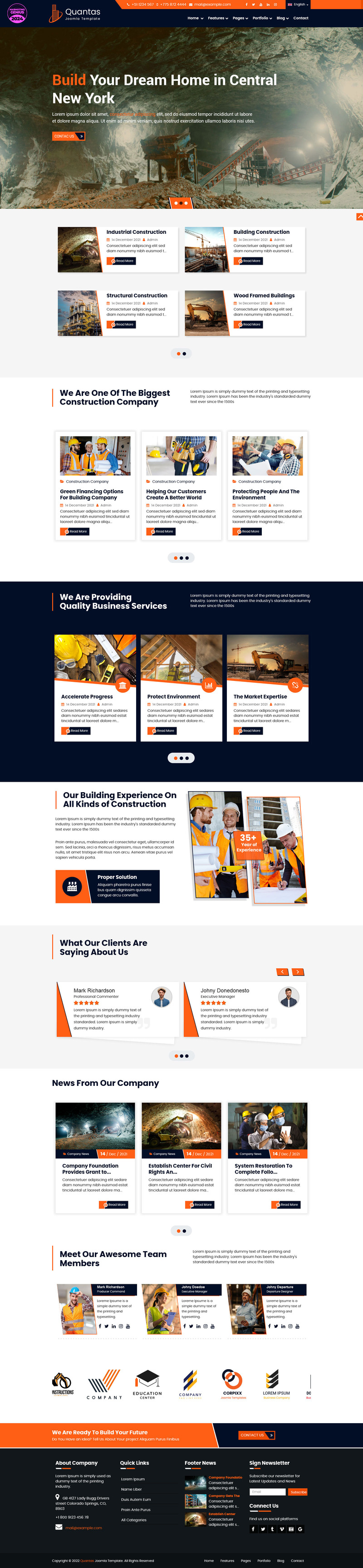 Шаблон Quantas Business and Construction для Joomla 5 и Joomla 4 - Features Image 1