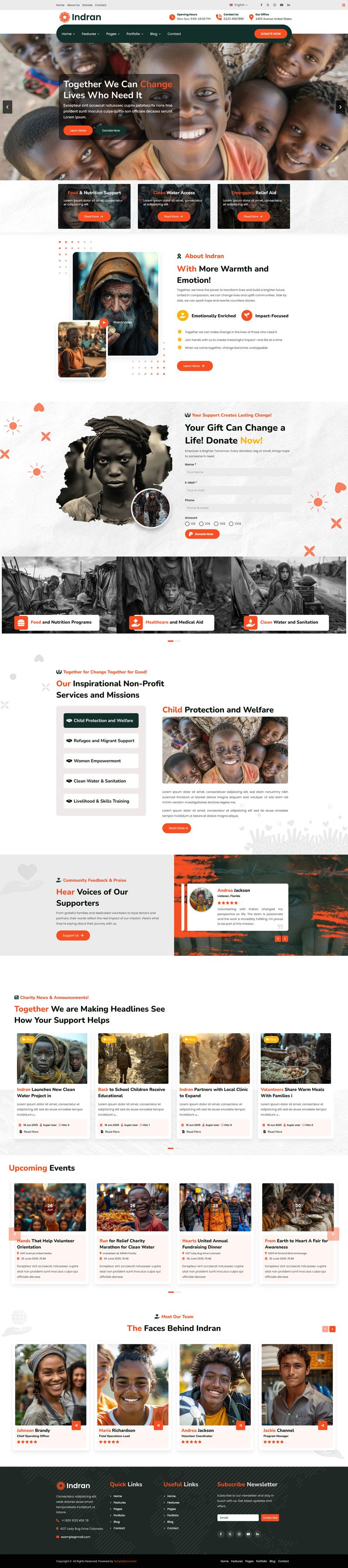 Шаблон Joomla для благотворительной некоммерческой организации Indran - Features Image 1