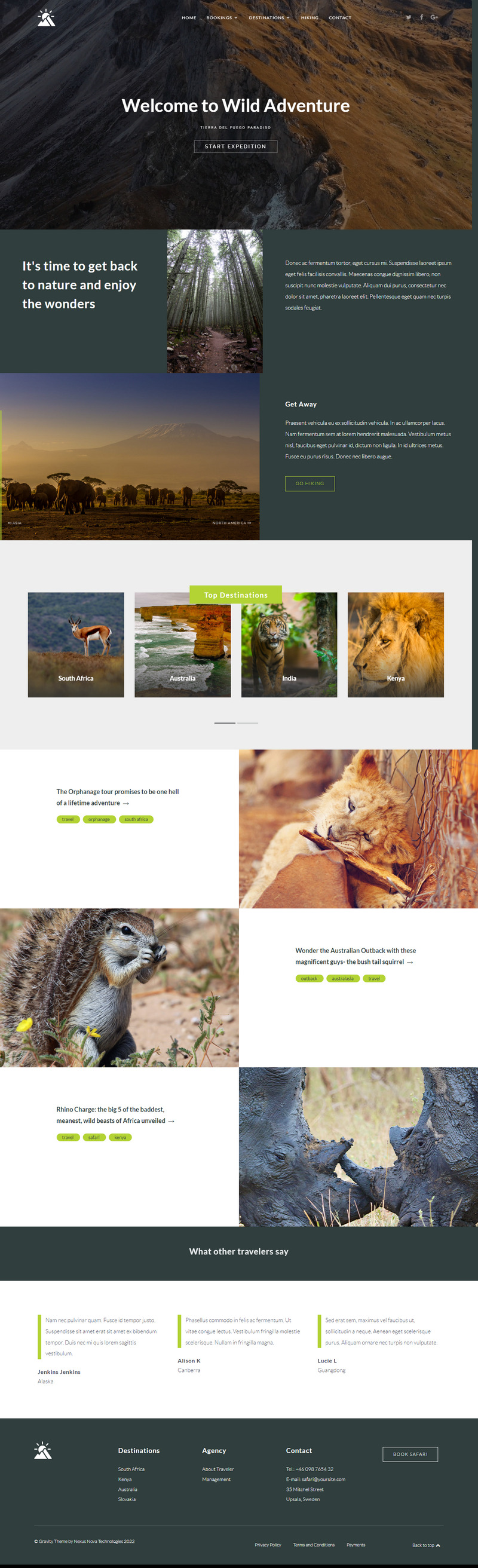 Gravity Traveler Wordpress Theme - Features Image 1