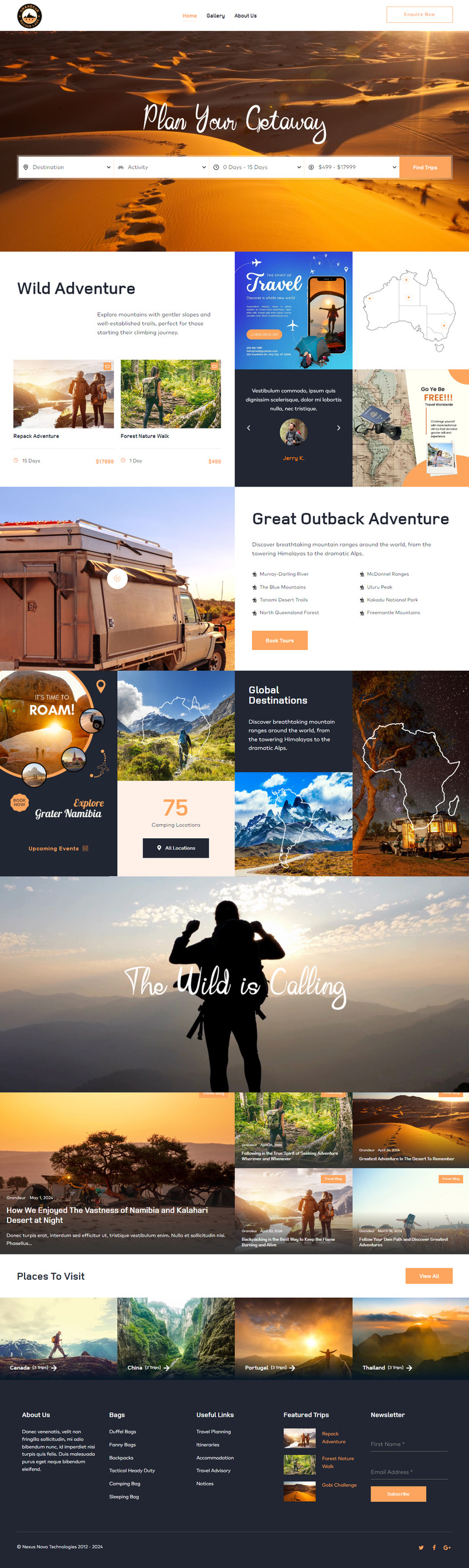 Grandeur Tours and Travel Hotel Booking WordPress Theme - Features Image 2