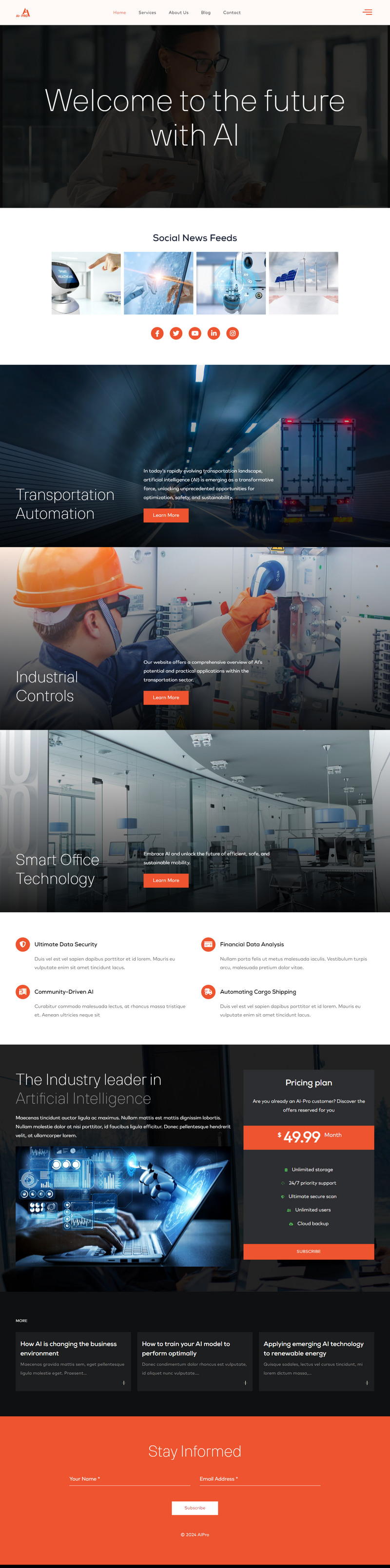 AIPRO Artificial Intelligence and Industrial WordPress Theme - Features Image 1