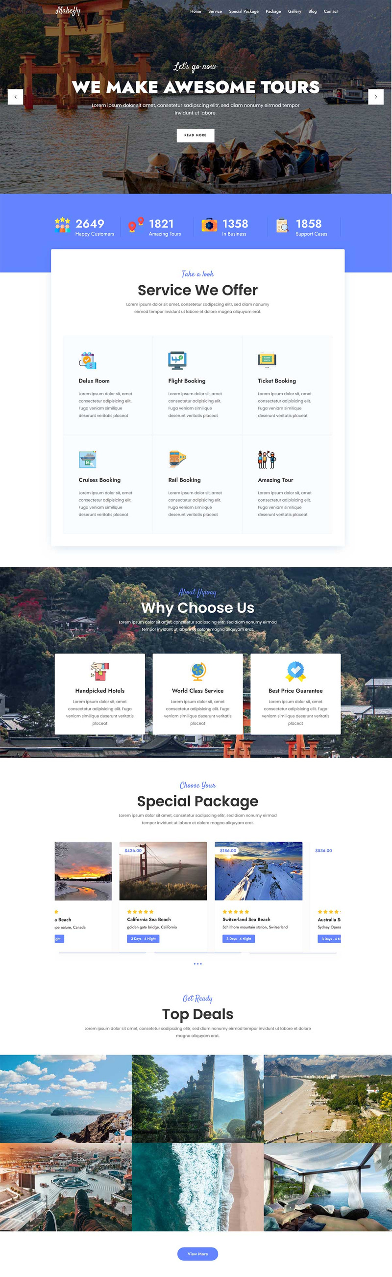 Makefly - Тема WordPress для турів і подорожей - Features Image 1