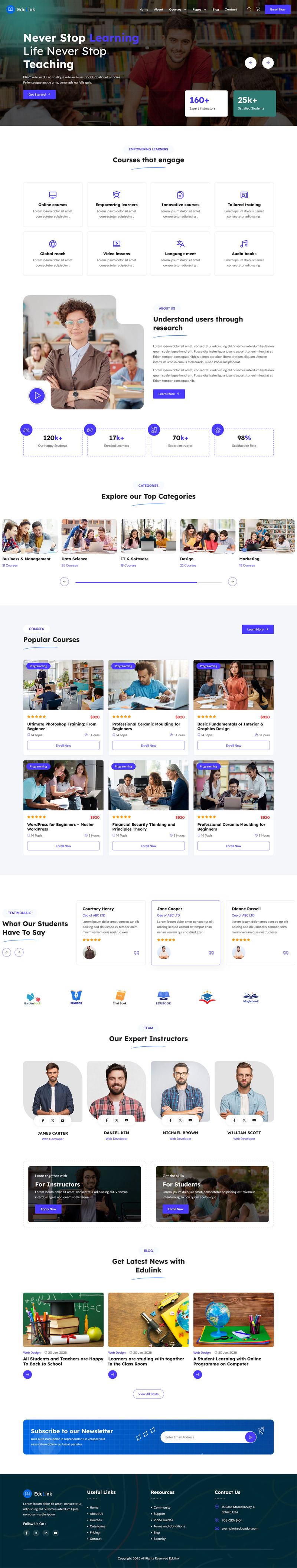 Edulink - Education Online Course LMS HTML Template - Features Image 1
