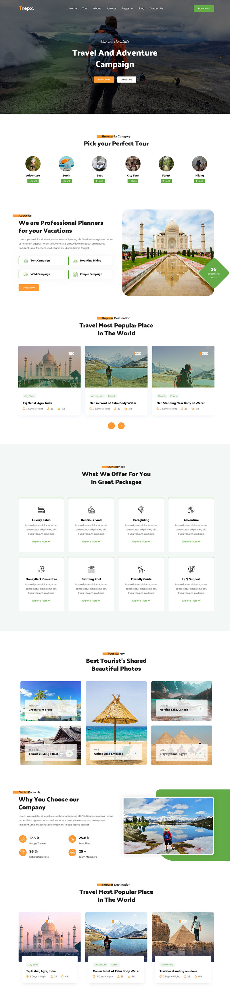 Trepx – WordPress-Theme für Reise- und Reisebüros - Eigenschaften Bild 1