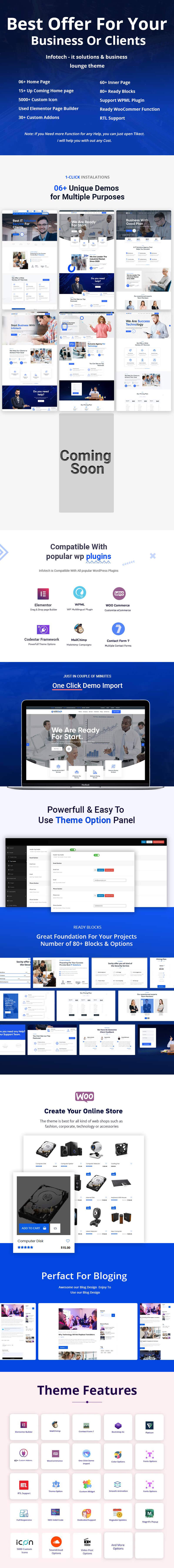 Infotech - IT Solution & Business lounge WordPress Theme - Features Image 1