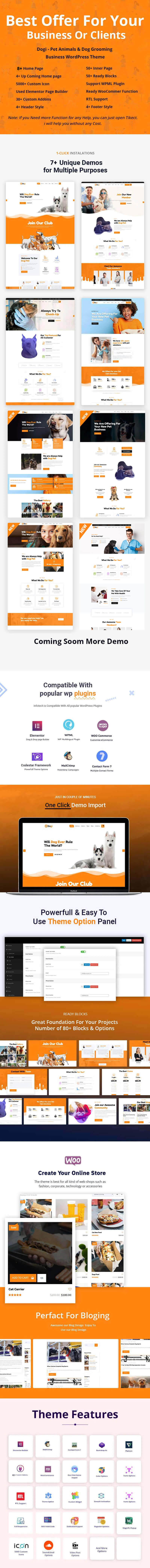 Dogi - Pet Animals & Dog Grooming Business WordPress Theme - Features Image 1