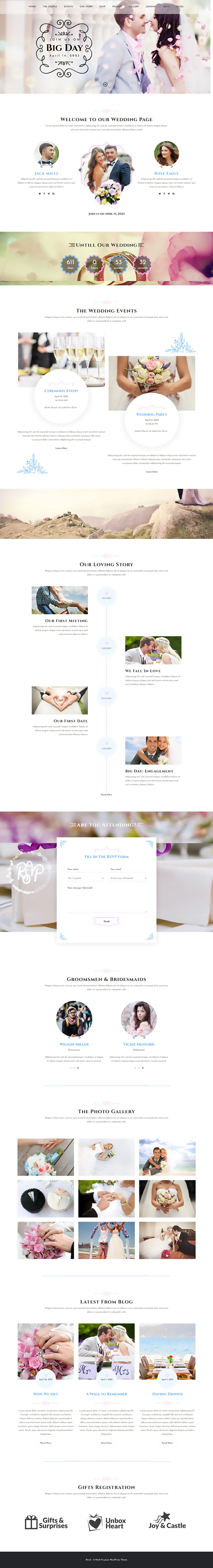Xtrail Wedding - Your Personal WordPress Wedding Website - Features Image 1