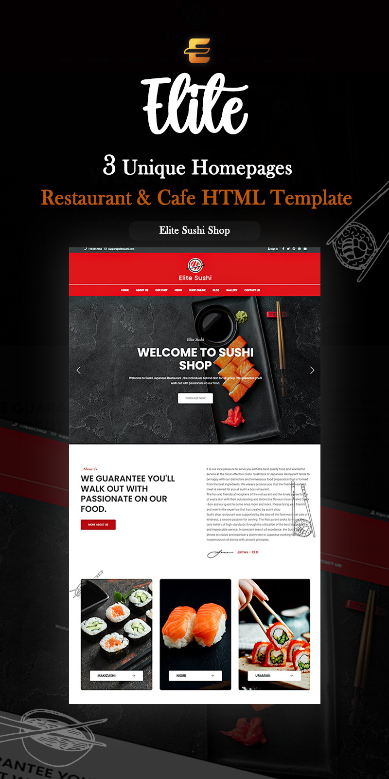Elite - Restaurant and Cafe HTML Template - Features Image 1
