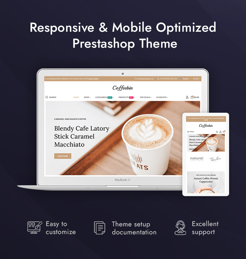 Coffeebin — адаптивная тема PrestaShop для кофейни - Features Image 1