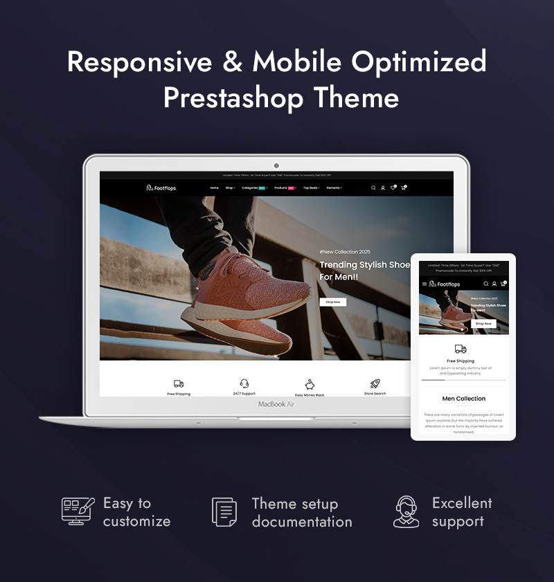 Footflops - Spor Ayakkabı ve Ayakkabı Mağazası PrestaShop Duyarlı Teması - Features Image 1