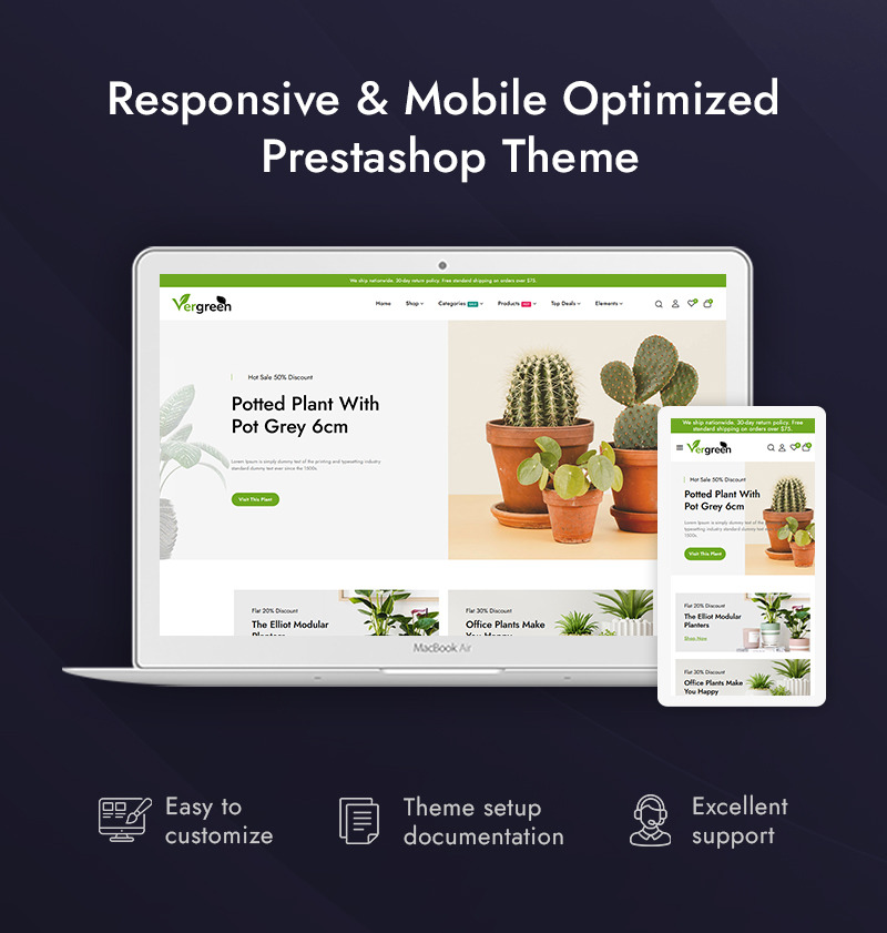 Vergreen - Potplantenwinkel Prestashop Responsive Theme - Features Image 1