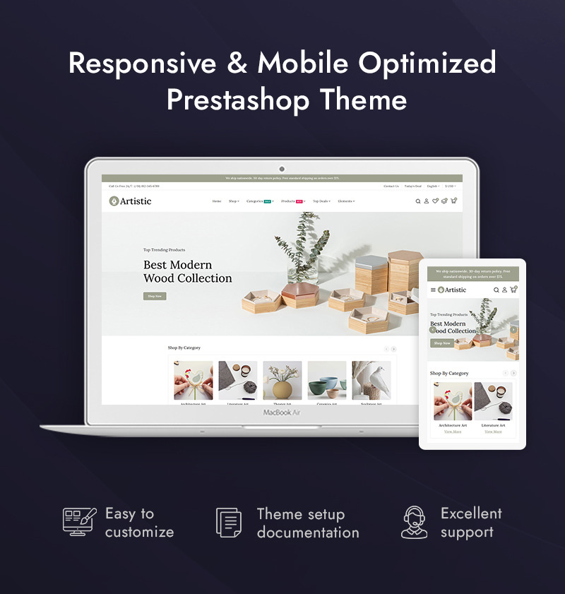 Sanatsal - El Yapımı Sanat ve El Sanatları Mağazası Prestashop Teması - Features Image 1