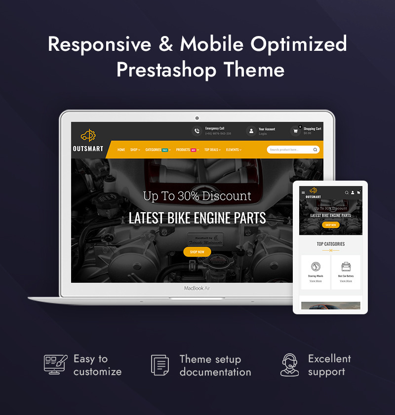 OutSmart - Auto Parts Store Prestashop Responsive Theme - Features Image 1