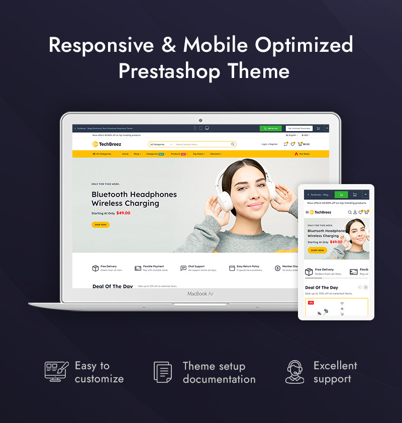 Techbreez - Mega Electronics Store Prestashop Responsive Theme - Features Image 1