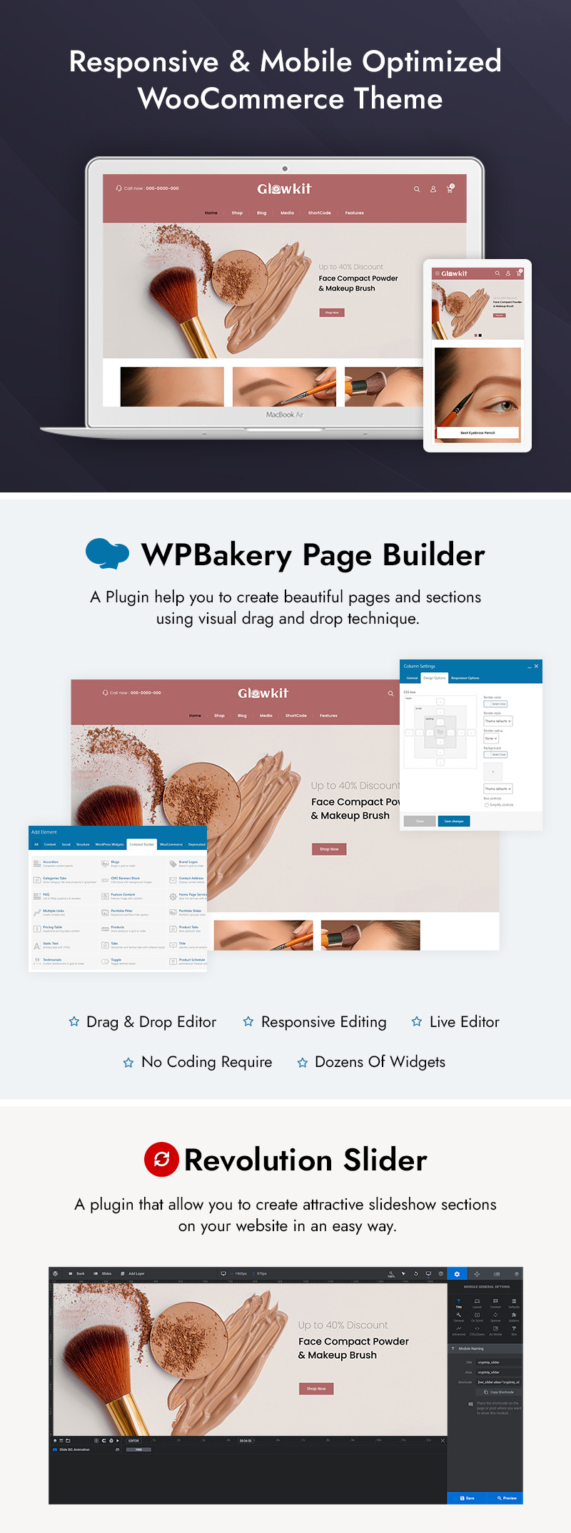 Glowkit - Beauty Store WooCommerce Responsive Theme - Features Image 1