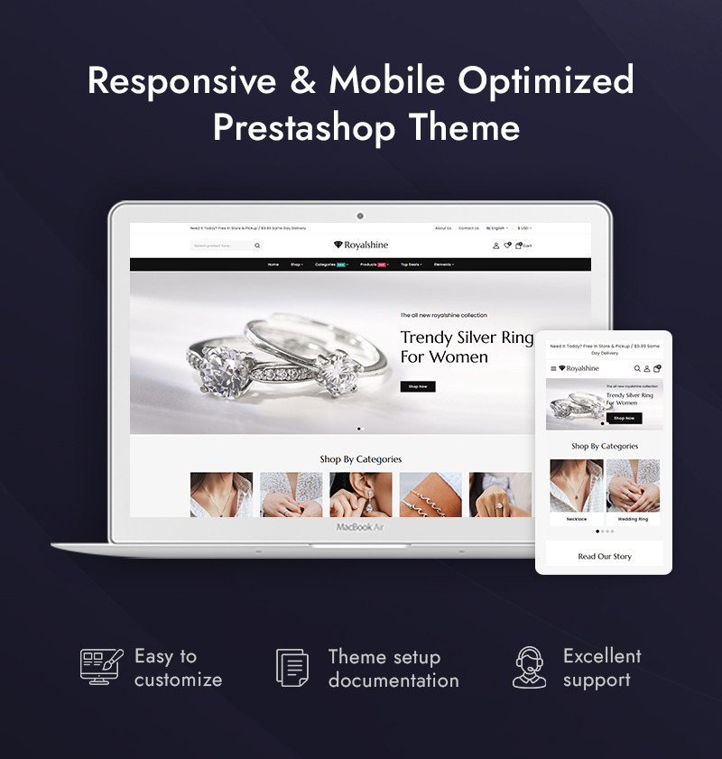 Royalshine - Jewellery Store PrestaShop Theme - Features Image 1