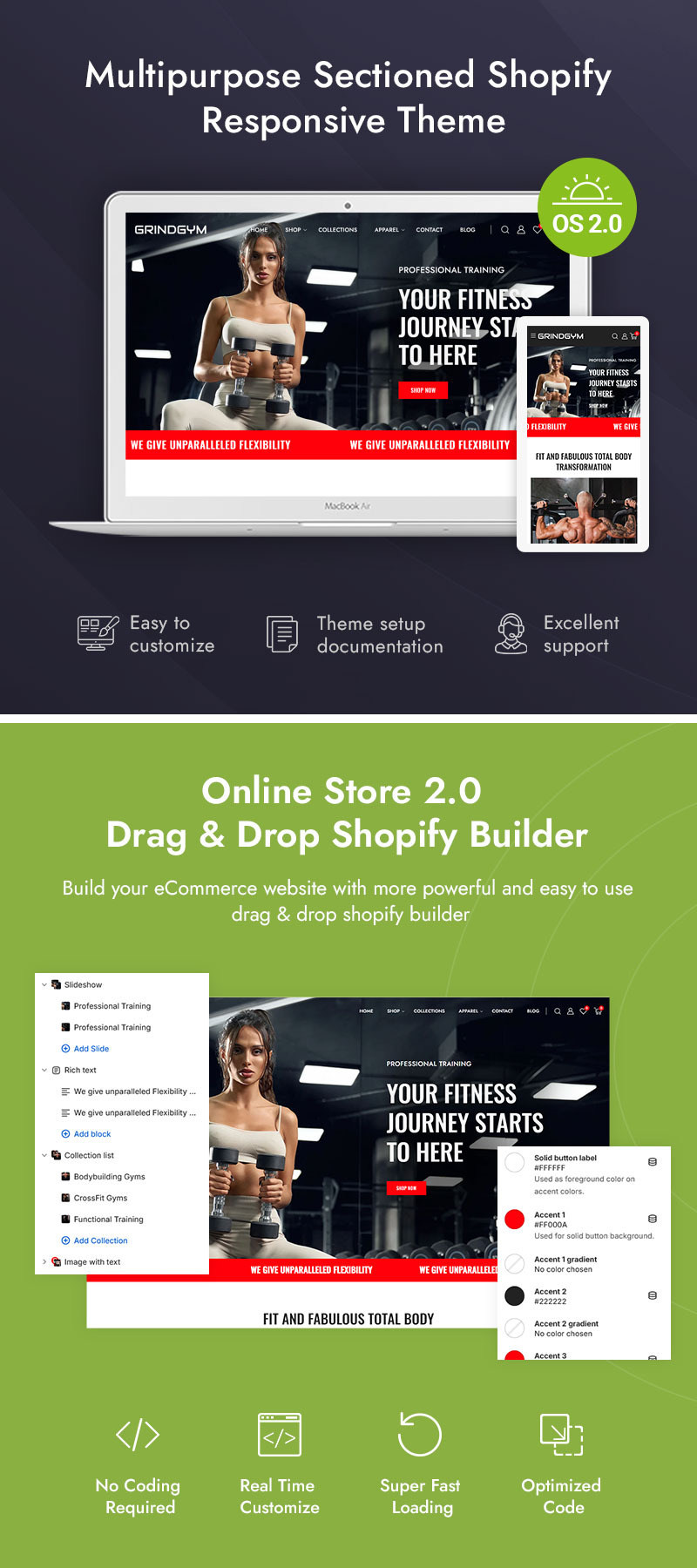 Grindgym - Sports, Gym and Fitness Store Shopify 2.0 Responsive Theme - Features Image 1