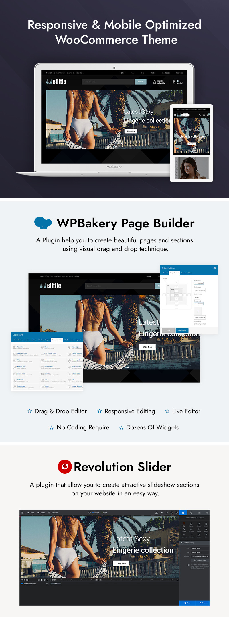 Biittle - Lingerie Store WooCommerce Theme - Features Image 1