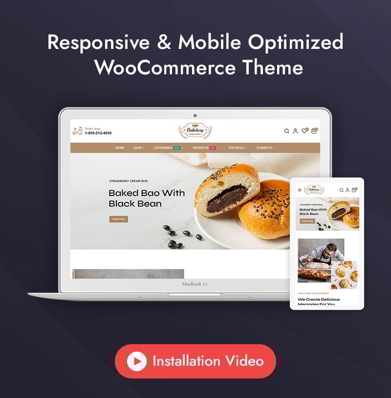 Bakebery - 面包店和蛋糕店 Elementor WooCommerce 响应式主题 - Features Image 1