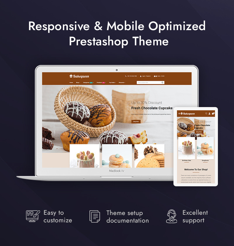 Bakequeen - Bakery & Cake Store PrestaShop Responsive Theme - Features Image 1