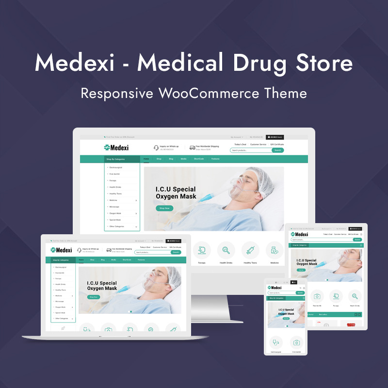 Medexi - Medical Drug Store WooCommerce Theme - Features Image 1