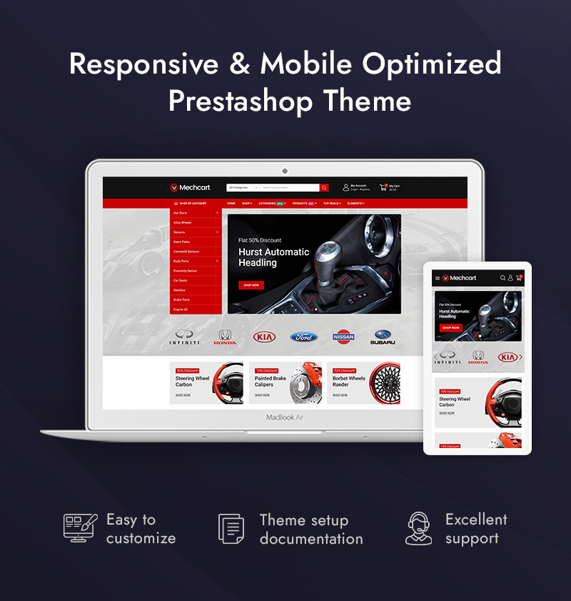 Responzivní Prestashop šablona Mechcart - obchod s autodíly - Features Image 1