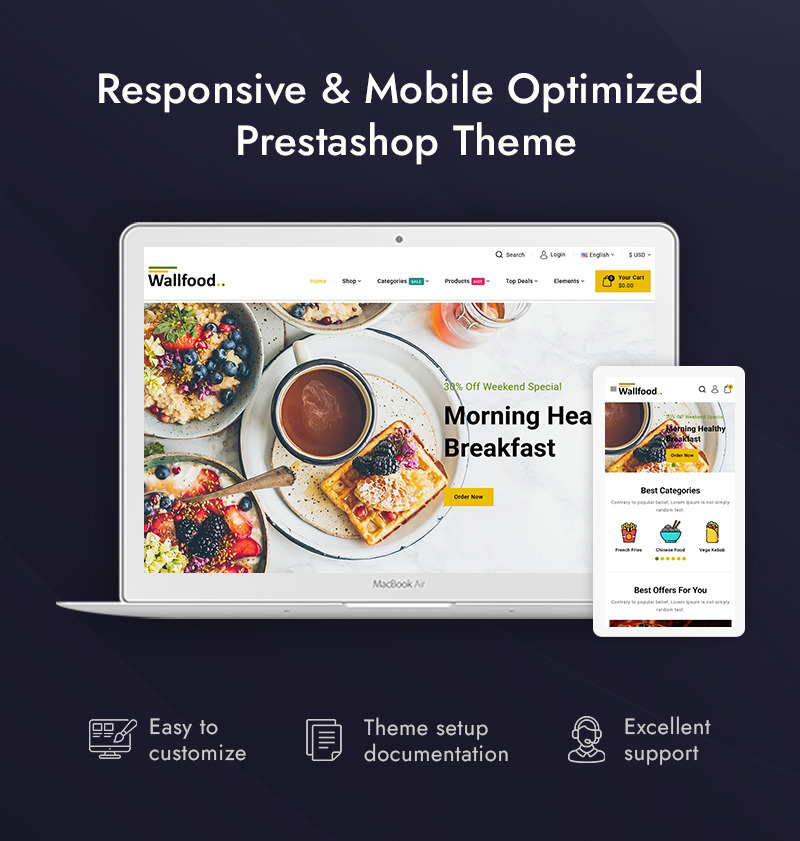 WallFood - Restaurant Store PrestaShop Teması - Features Image 1