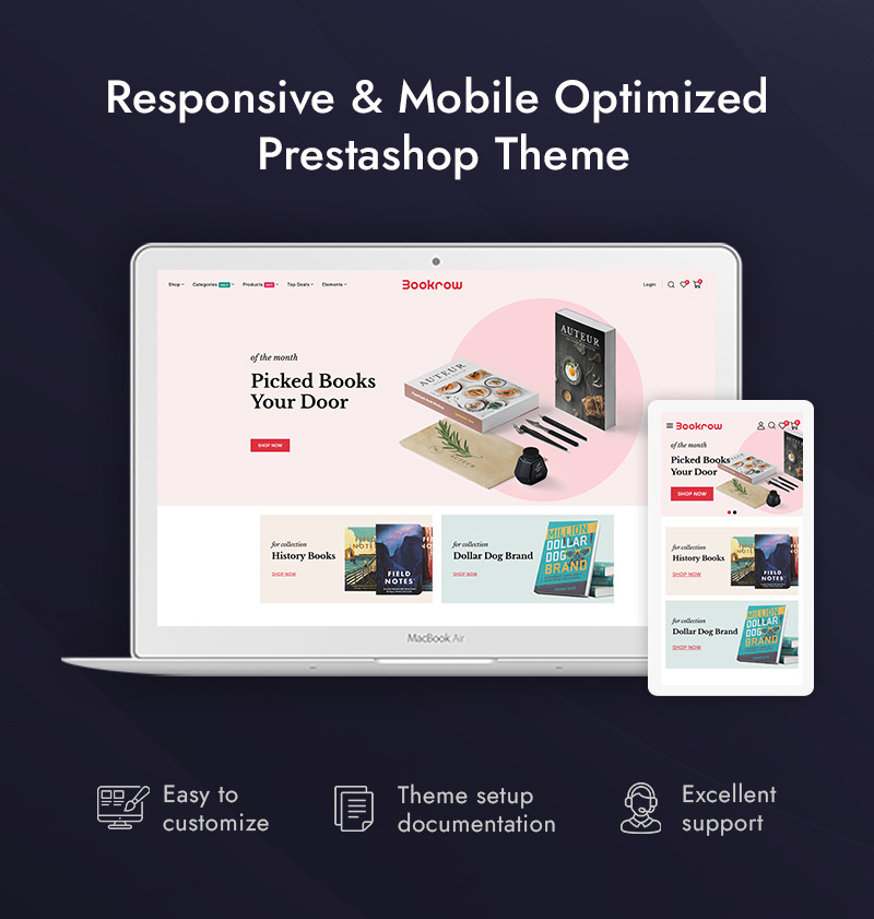 Bookrow - Tema Responsivo para Prestashop para Livraria - Features Image 1