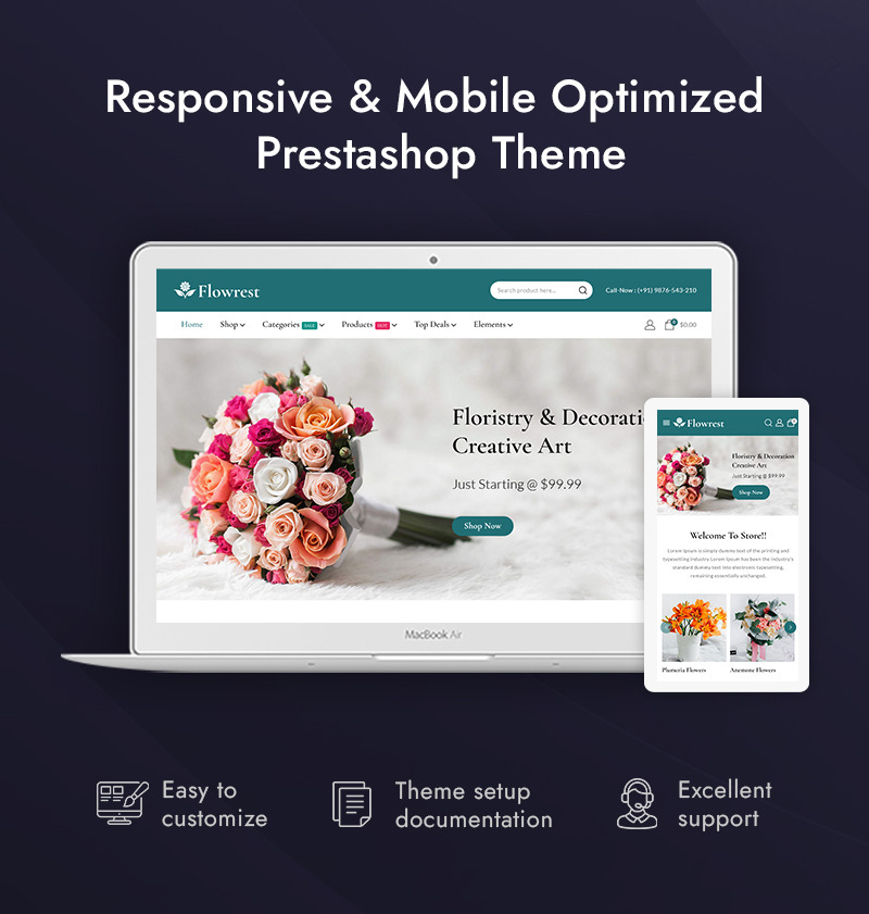 Flowrest - 鲜花、精品和礼品店 PrestaShop 主题 - Features Image 1