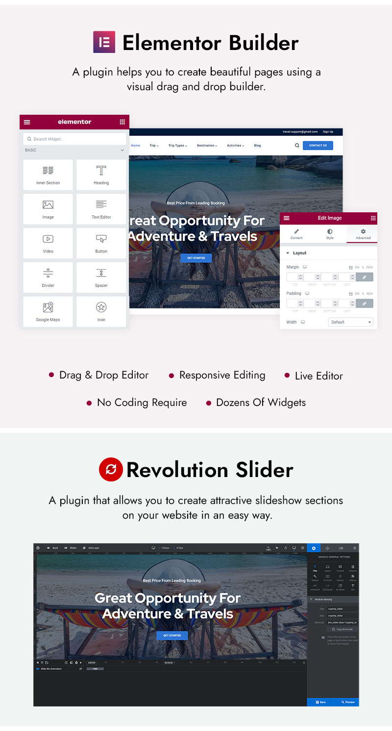 Tourvide - 旅游预订 Elementor Wordpress 主题 - Features Image 2