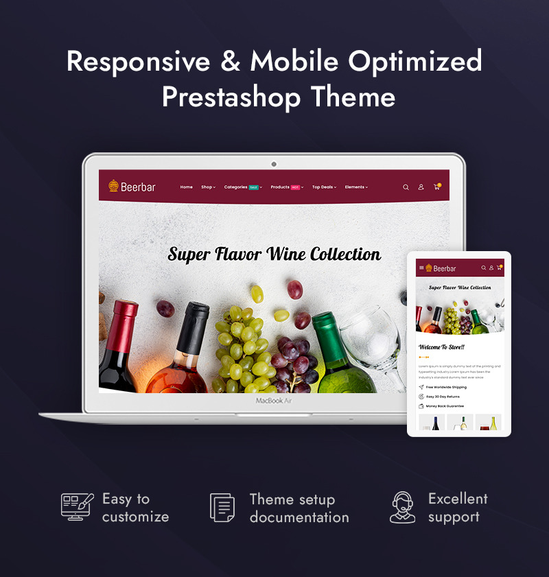 Beerbar - 酒类商店 PrestaShop 响应式主题 - Features Image 1