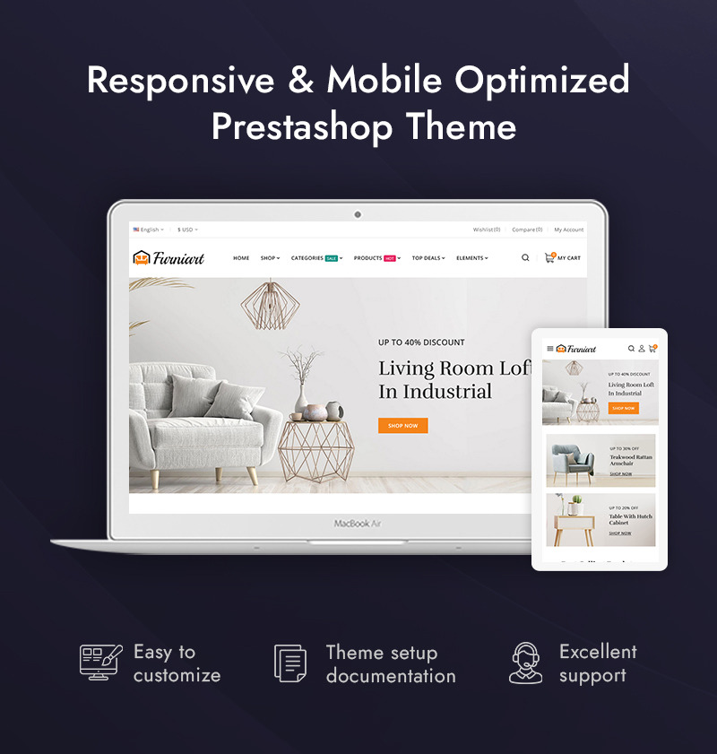 Furniart - Interieurmeubelwinkel Prestashop Responsive Theme - Features Image 1