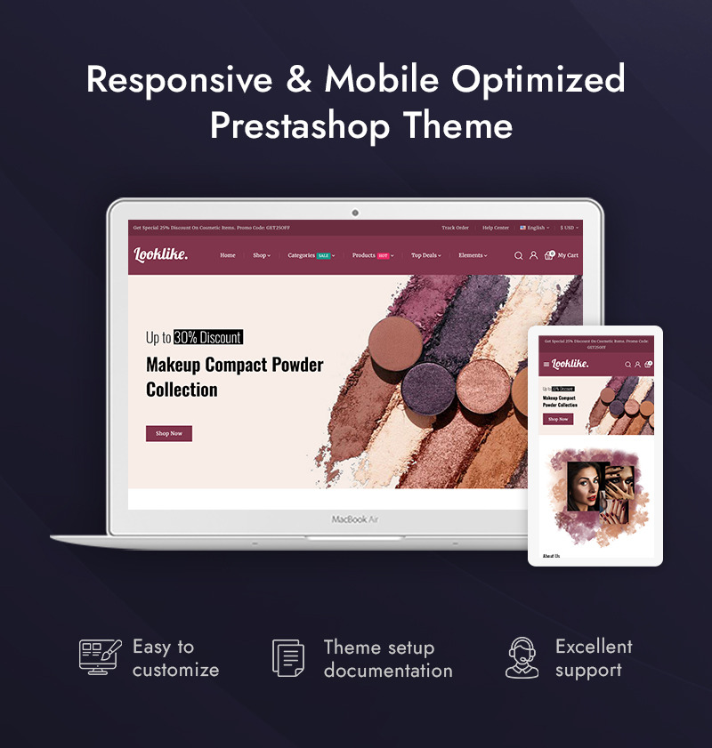 Looklike - Beauty Salon & Cosmetic Store PrestaShop Responsive Theme - Features Image 1