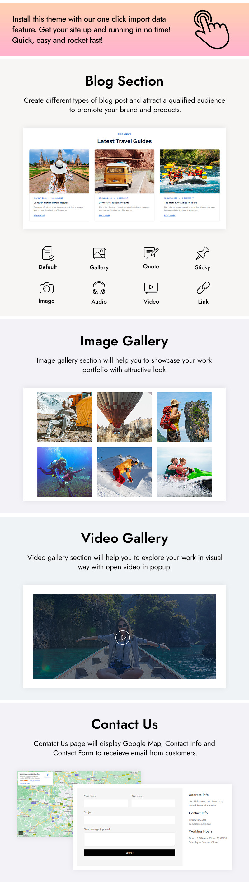 Tourvide - 旅游预订 Elementor Wordpress 主题 - Features Image 4