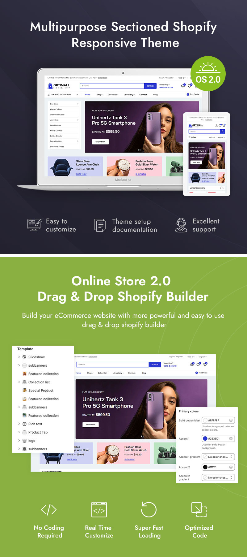 Optimall - Mega Store Shopify 2.0 Responsive Theme - Features Image 1