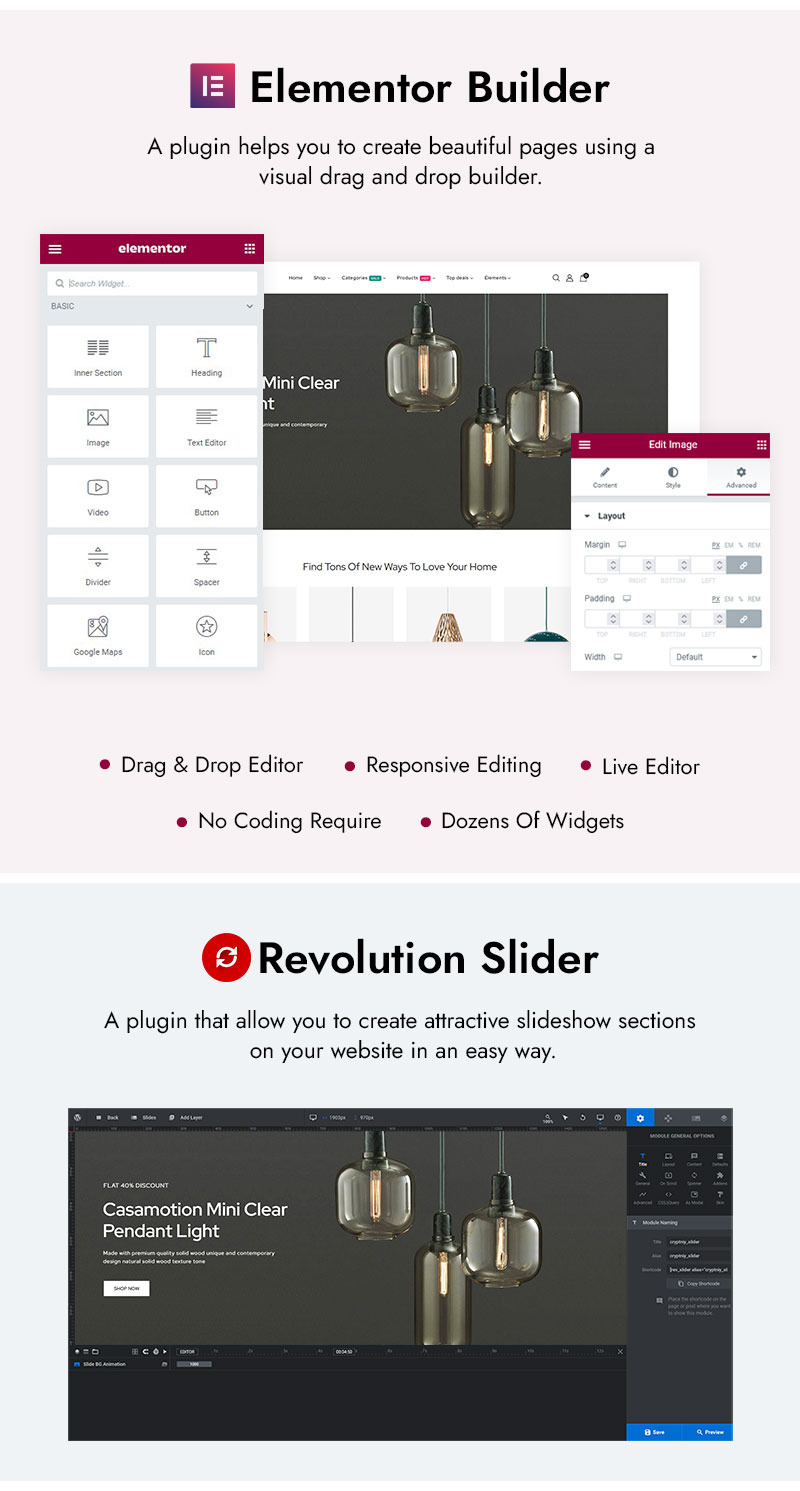 Zapnuto/Vypnuto - Obchod s osvětlením a bytovými dekoracemi Elementor WooCommerce Responzivní šablona - Features Image 2