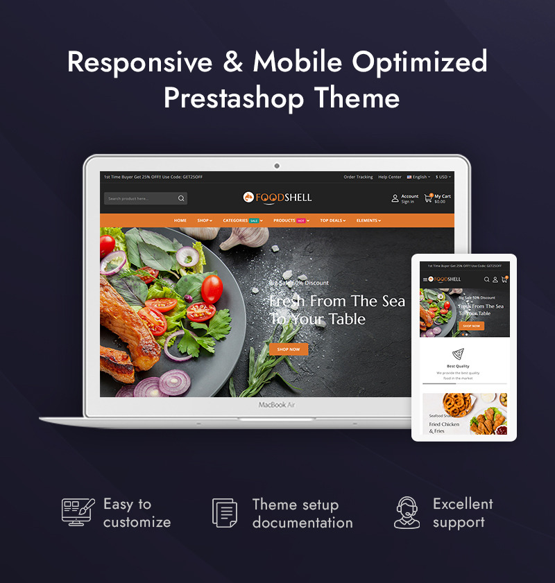 Foodshell - Sea Food Restaurant Store Prestashop Responsive Theme - Features Image 1