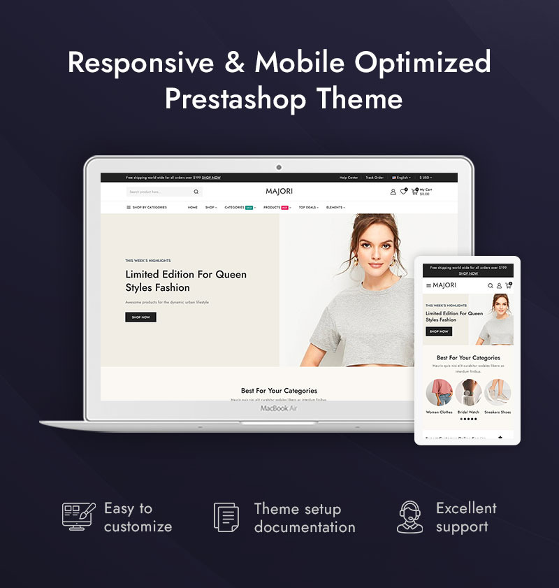 Majori - Minimal Fashion Store PrestaShop Responsive Theme - Features Image 2