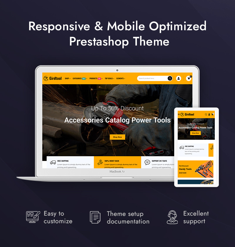 Gridtool - Hardware and Machine Tools Store PrestaShop Responsive Theme - Features Image 1