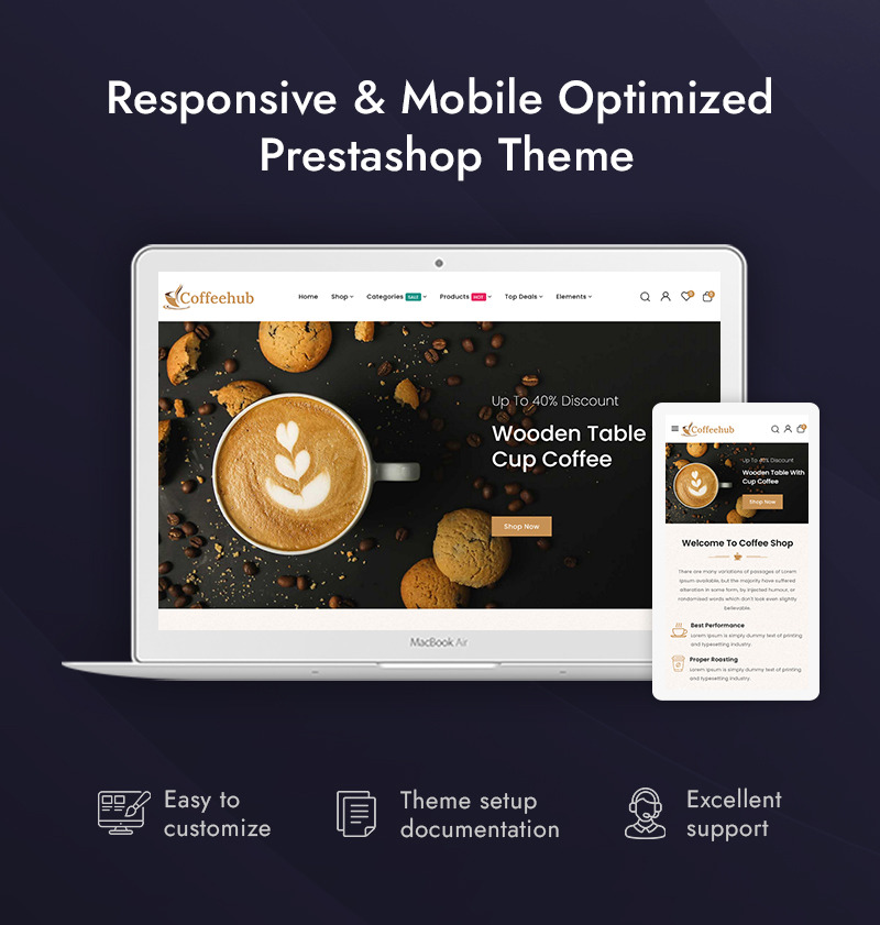 Coffeehub - Coffee Cafe Shop PrestaShop Responsive Theme - Features Image 1
