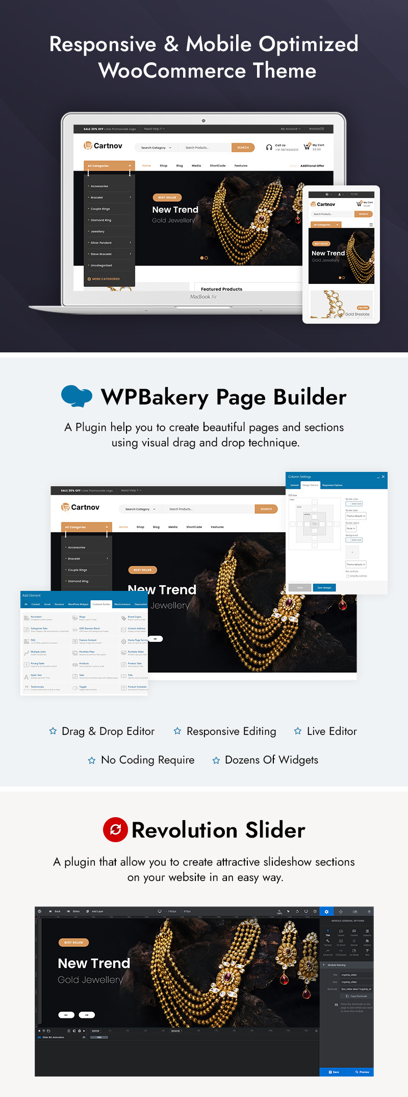 Cartnov - Diamond Jewelry Store WooCommerce Theme - Features Image 1