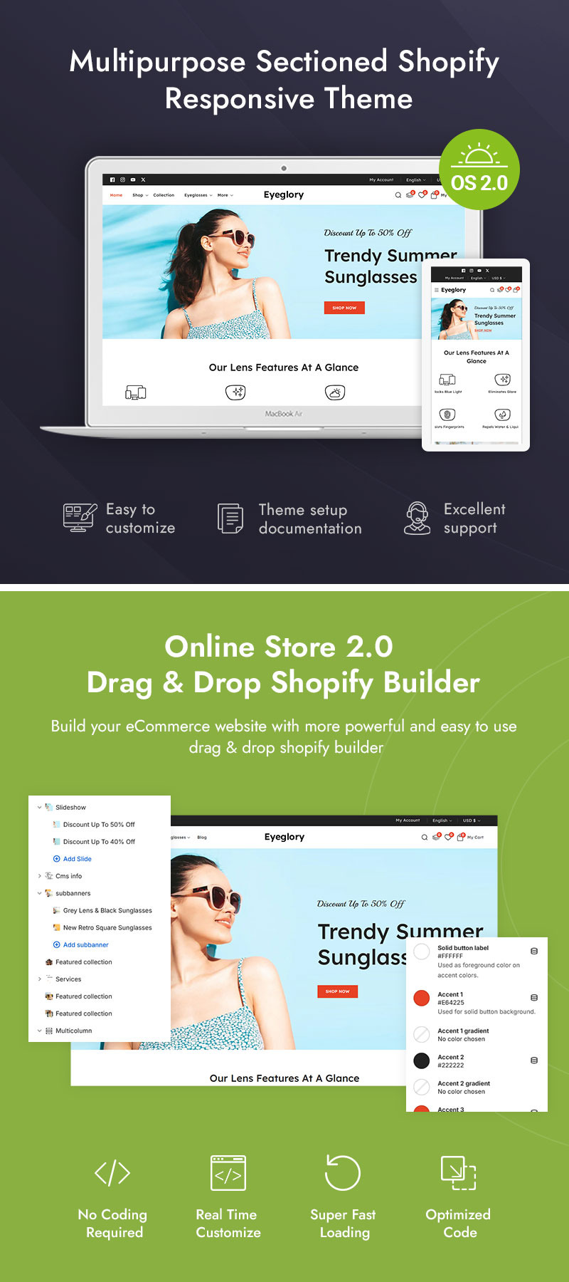 Eyeglory - Eye Glasses Store Shopify 2.0 Responsive Theme - Features Image 1